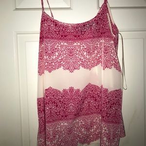 Pink and White Blue Rain Top